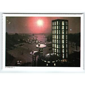 1977 Star Trek Starbase 11 Chrome Postcard Captain Kirk Trial Scene